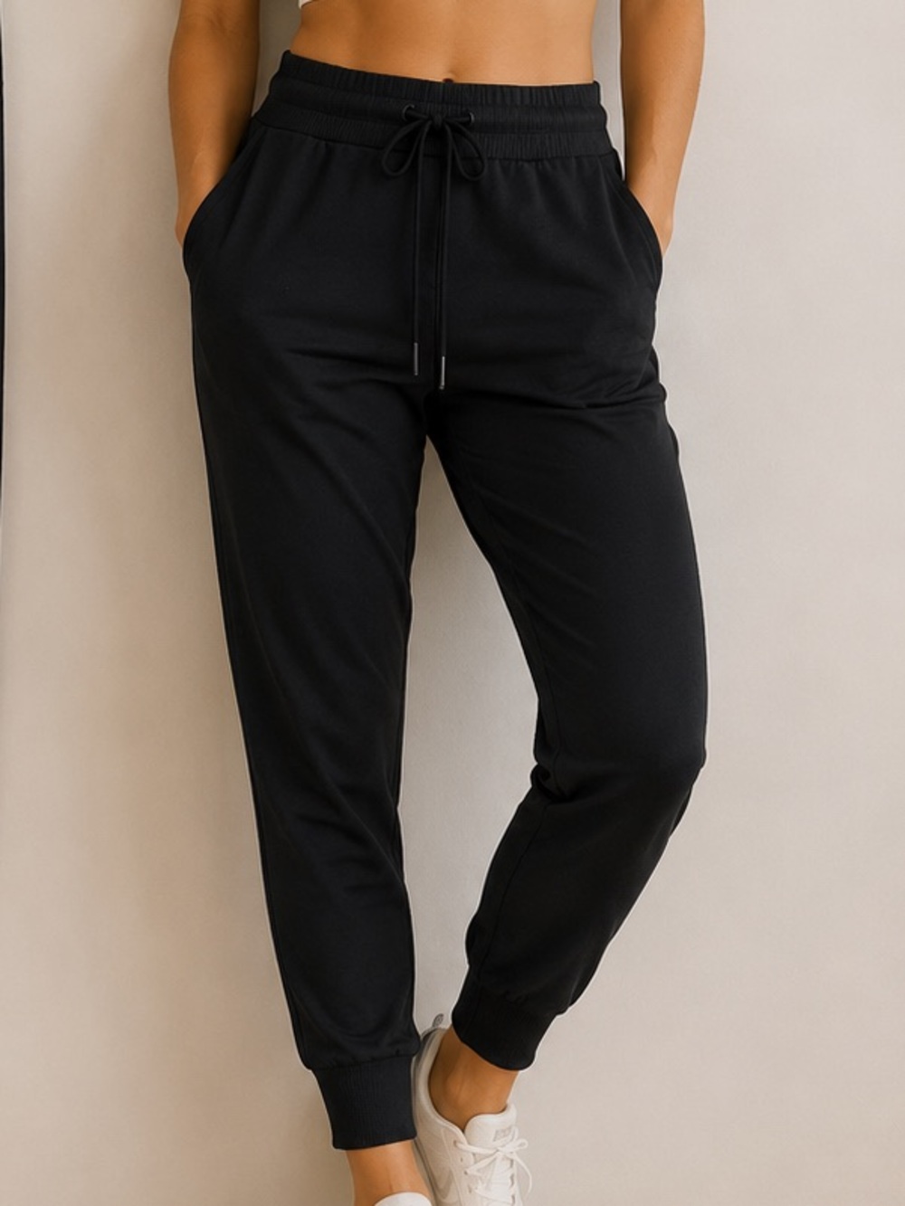 Athleta Black Drawstring Jogger Pants size M